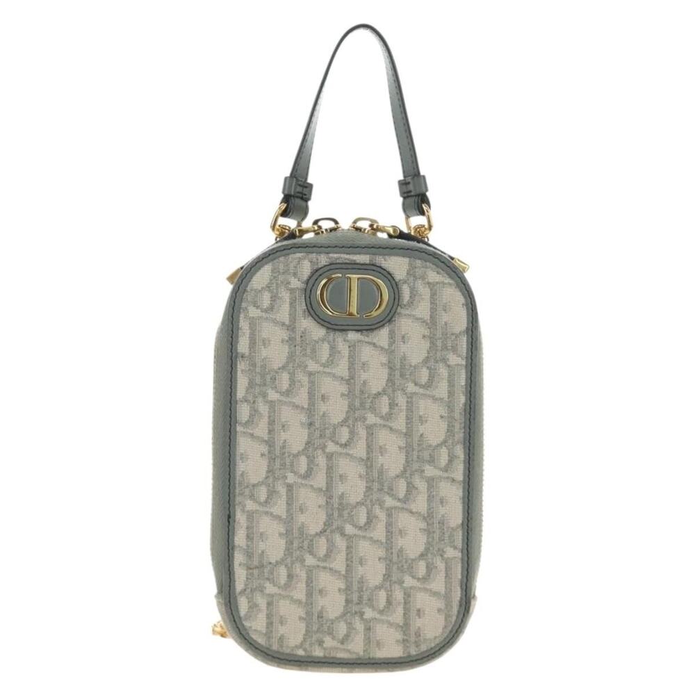 Dior Oblique 30 Phone Case Trotter Chain Shoulder Bag Gray